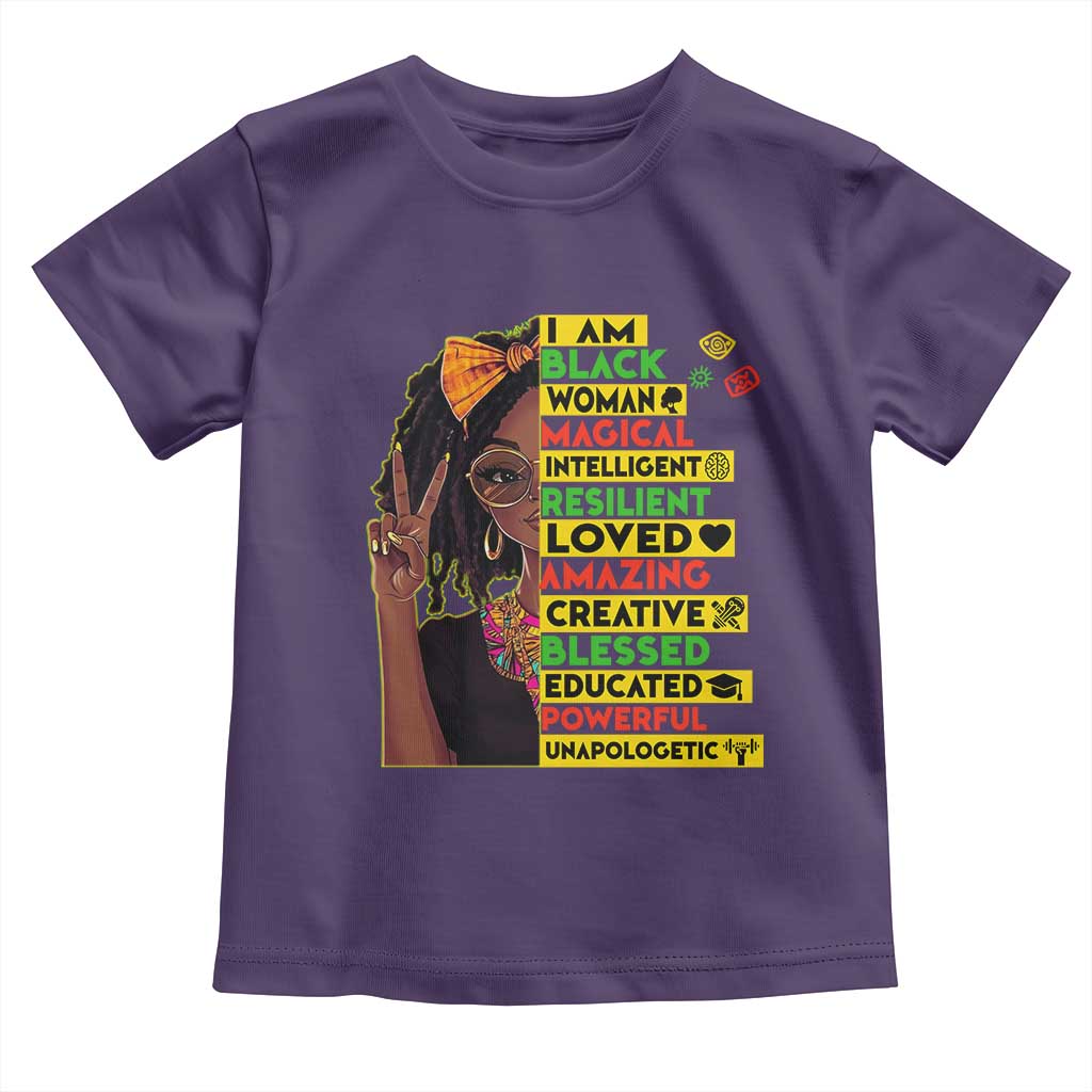 I Am Black Woman With Locd Toddler T Shirt African Pride Black History Month