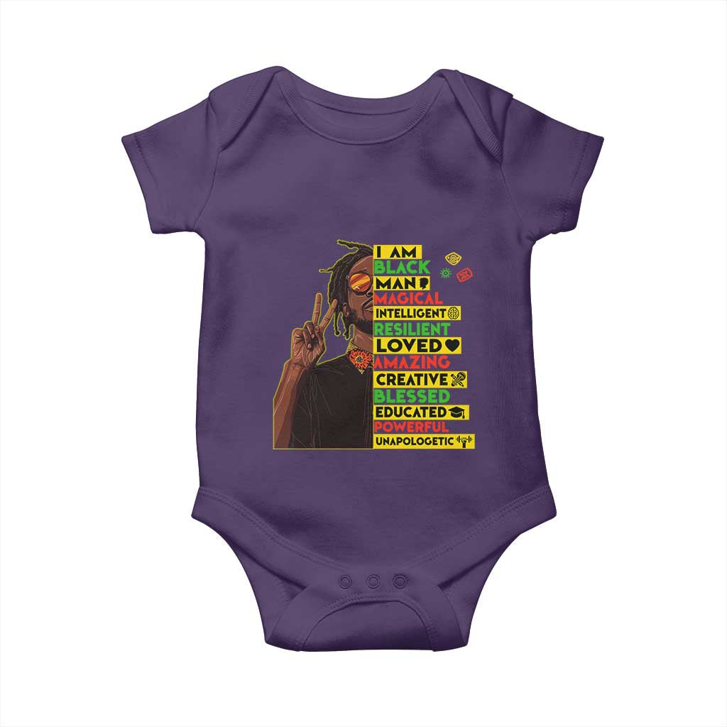 I Am Black Man With Locd Baby Onesie Cool African Pride Black History Month