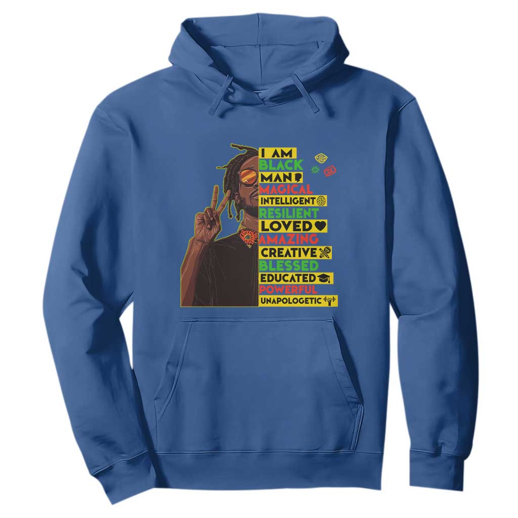 I Am Black Man With Locd Hoodie Cool African Pride Black History Month