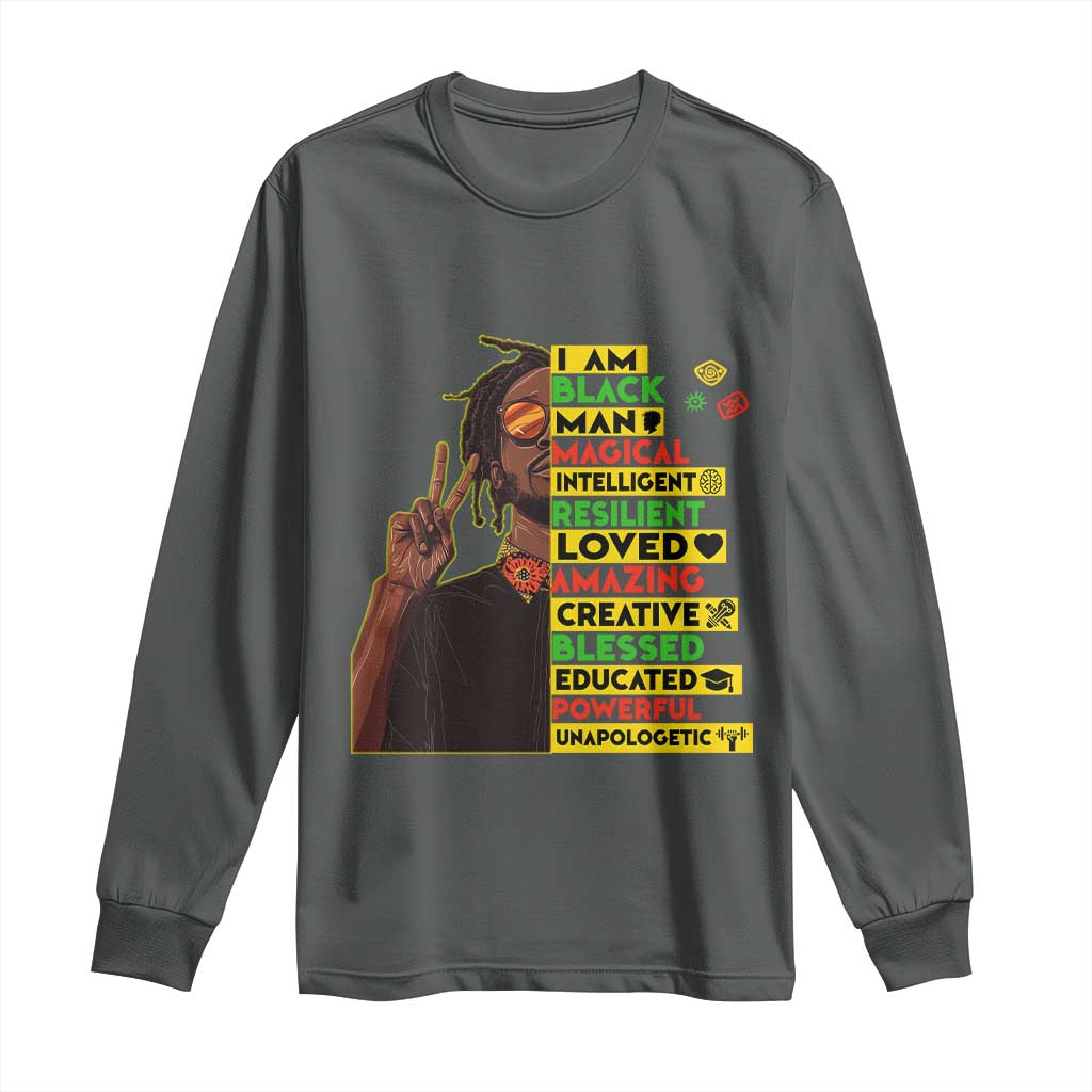 I Am Black Man With Locd Long Sleeve Shirt Cool African Pride Black History Month