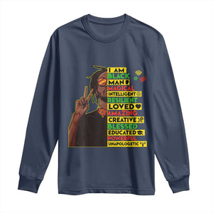 I Am Black Man With Locd Long Sleeve Shirt Cool African Pride Black History Month