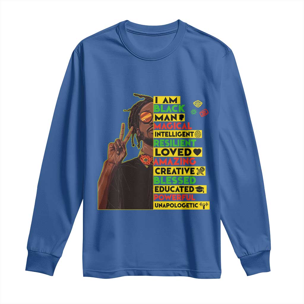 I Am Black Man With Locd Long Sleeve Shirt Cool African Pride Black History Month