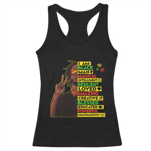 I Am Black Man With Locd Racerback Tank Top Cool African Pride Black History Month