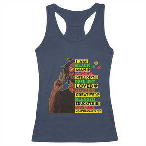 I Am Black Man With Locd Racerback Tank Top Cool African Pride Black History Month