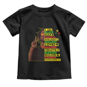 I Am Black Man With Locd Toddler T Shirt Cool African Pride Black History Month