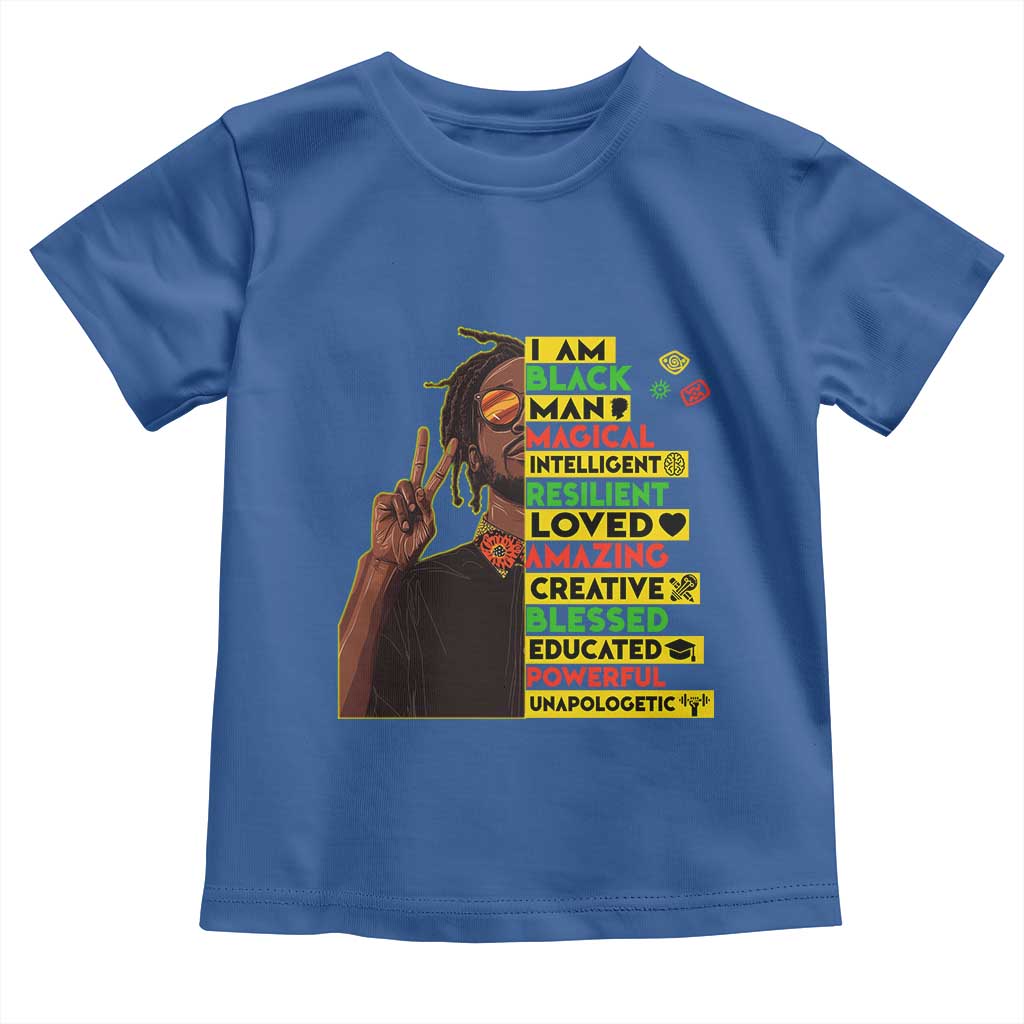 I Am Black Man With Locd Toddler T Shirt Cool African Pride Black History Month