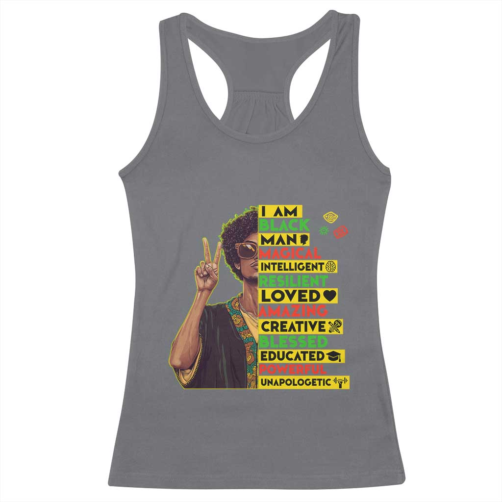 I Am Black Woman Afro Racerback Tank Top African American Pride Black History Month