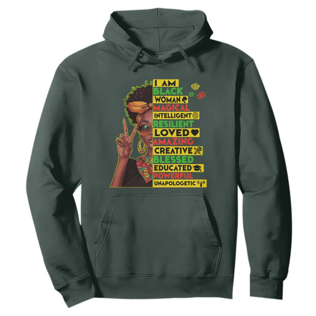 I Am Black Man Afro Hoodie African American Pride Black History Month