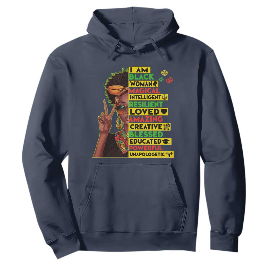 I Am Black Man Afro Hoodie African American Pride Black History Month