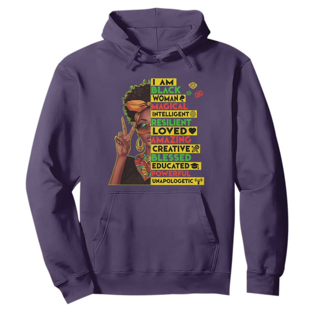 I Am Black Man Afro Hoodie African American Pride Black History Month