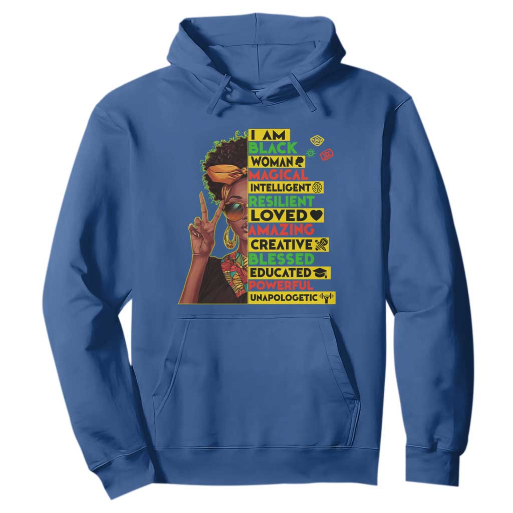 I Am Black Man Afro Hoodie African American Pride Black History Month