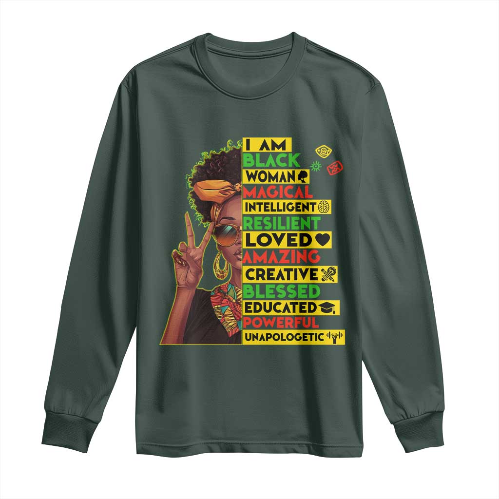 I Am Black Man Afro Long Sleeve Shirt African American Pride Black History Month