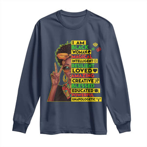 I Am Black Man Afro Long Sleeve Shirt African American Pride Black History Month
