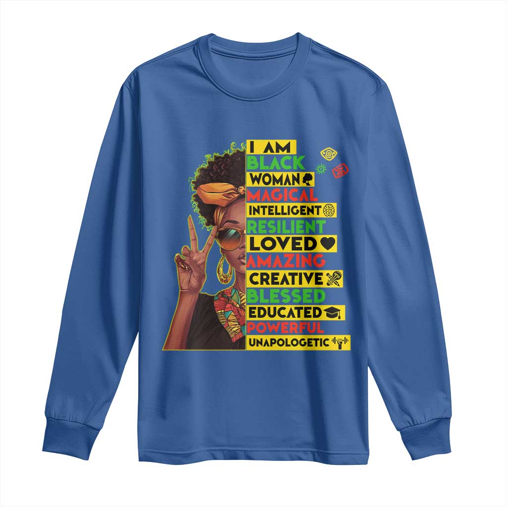 I Am Black Man Afro Long Sleeve Shirt African American Pride Black History Month