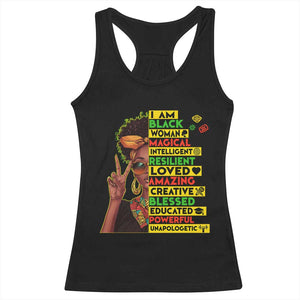 I Am Black Man Afro Racerback Tank Top African American Pride Black History Month