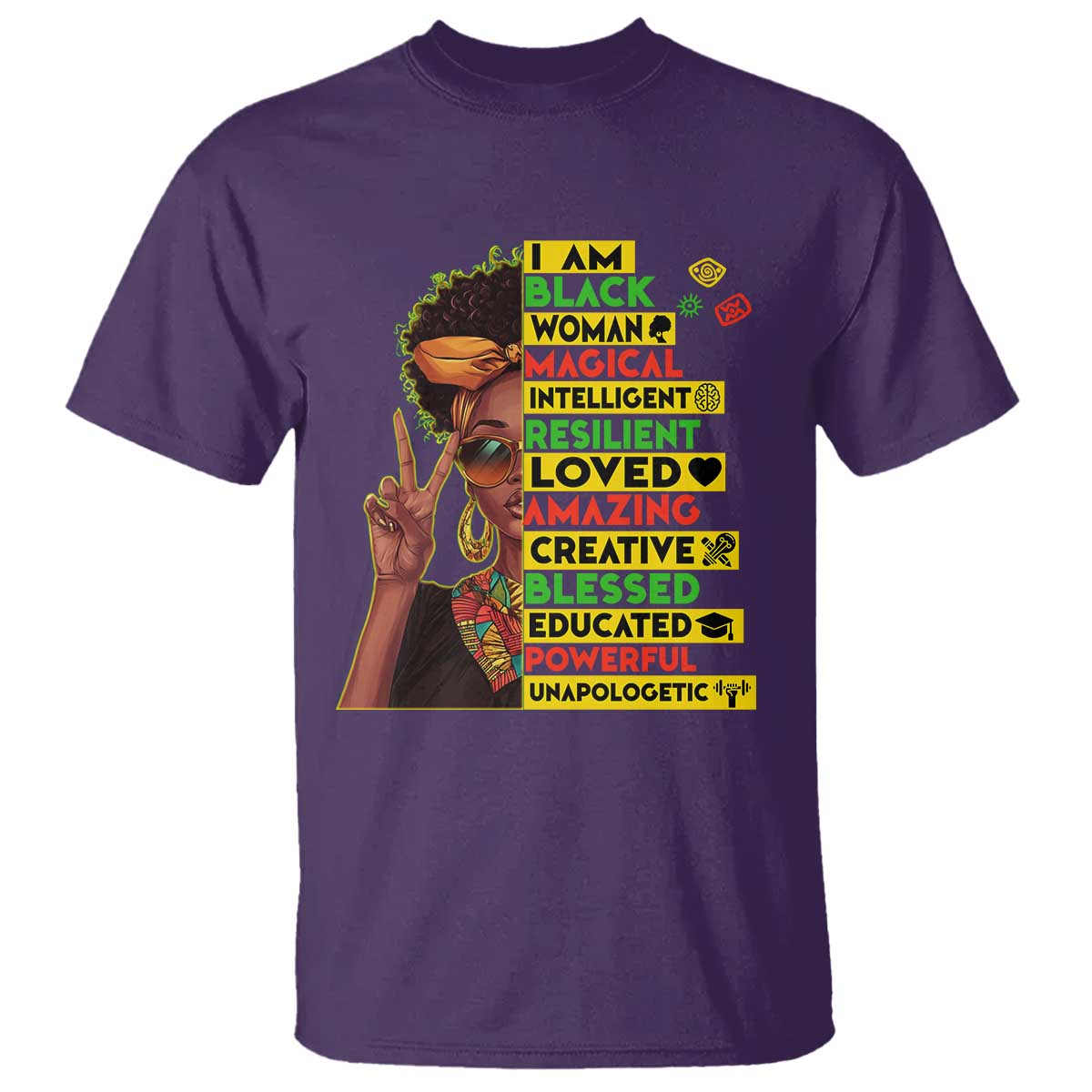 I Am Black Man Afro T Shirt African American Pride Black History Month