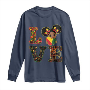 I Am Black Child Cute Girl Long Sleeve Shirt LOVE Black History Month Strong African Pride