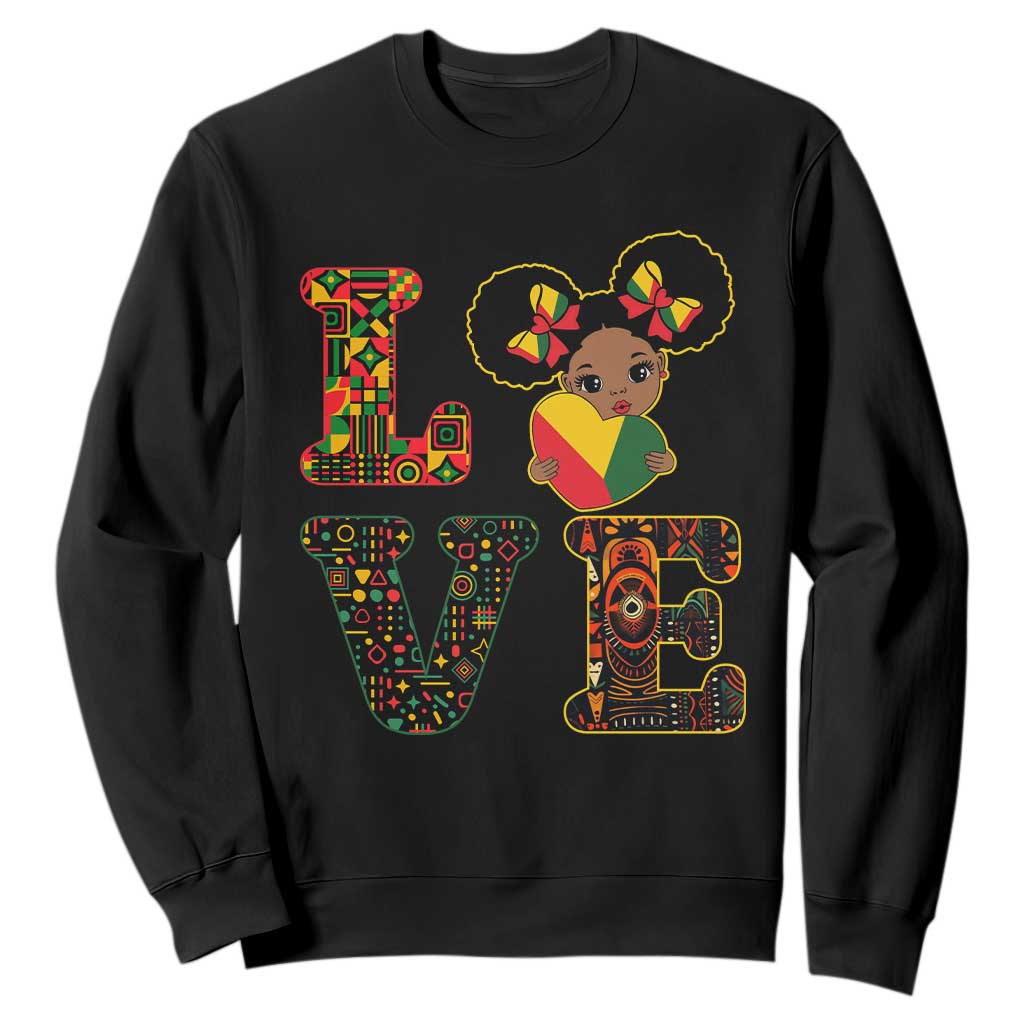 I Am Black Child Cute Girl Sweatshirt LOVE Black History Month Strong African Pride