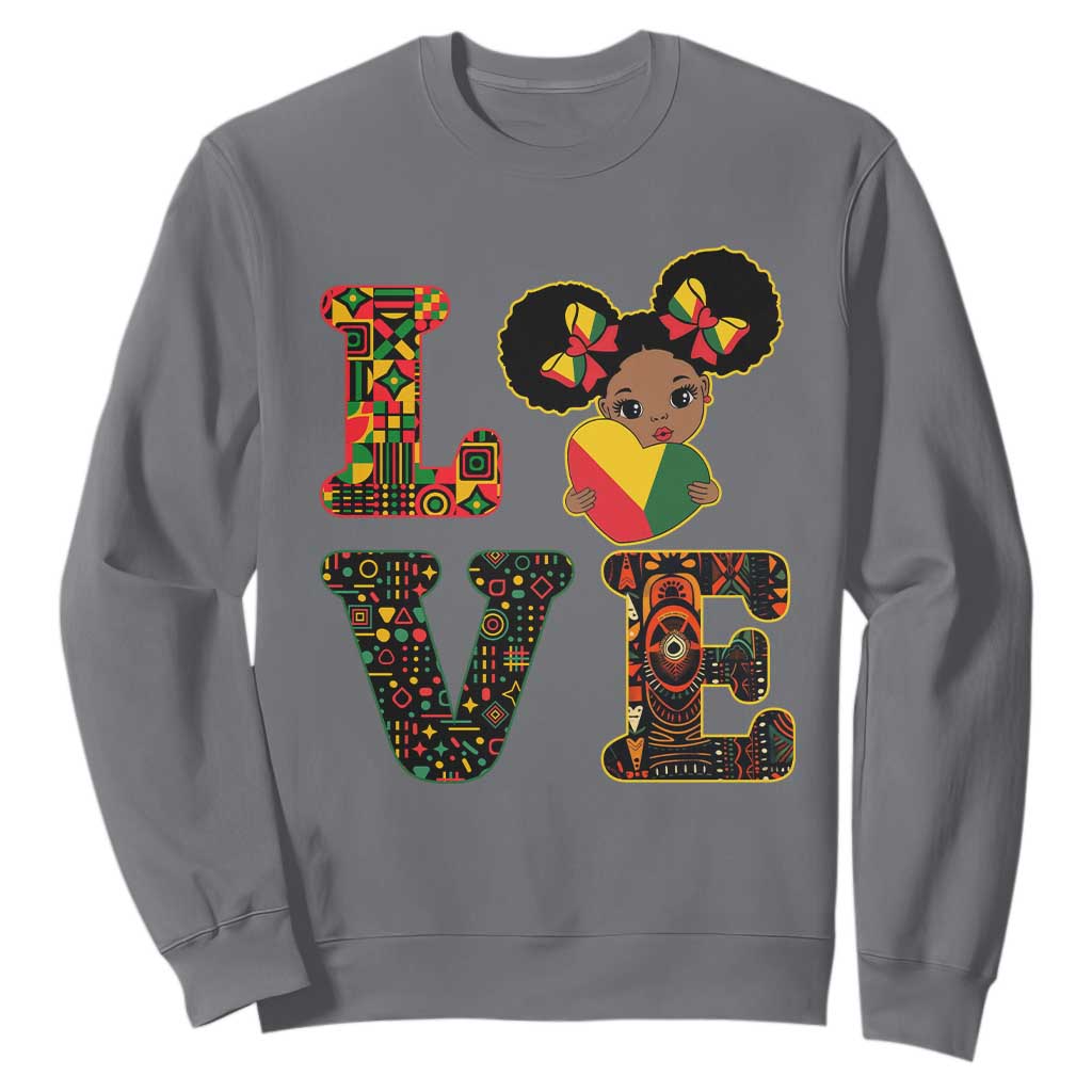 I Am Black Child Cute Girl Sweatshirt LOVE Black History Month Strong African Pride