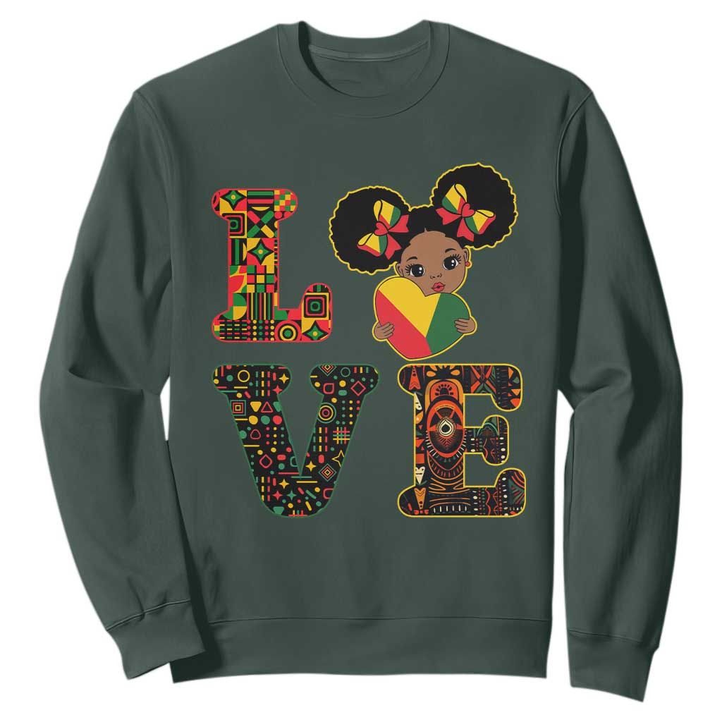 I Am Black Child Cute Girl Sweatshirt LOVE Black History Month Strong African Pride