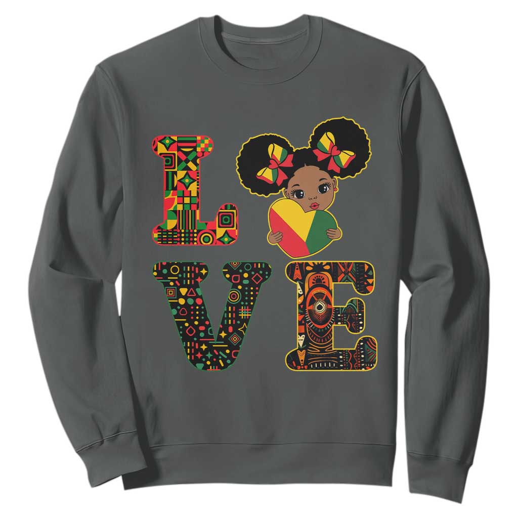 I Am Black Child Cute Girl Sweatshirt LOVE Black History Month Strong African Pride