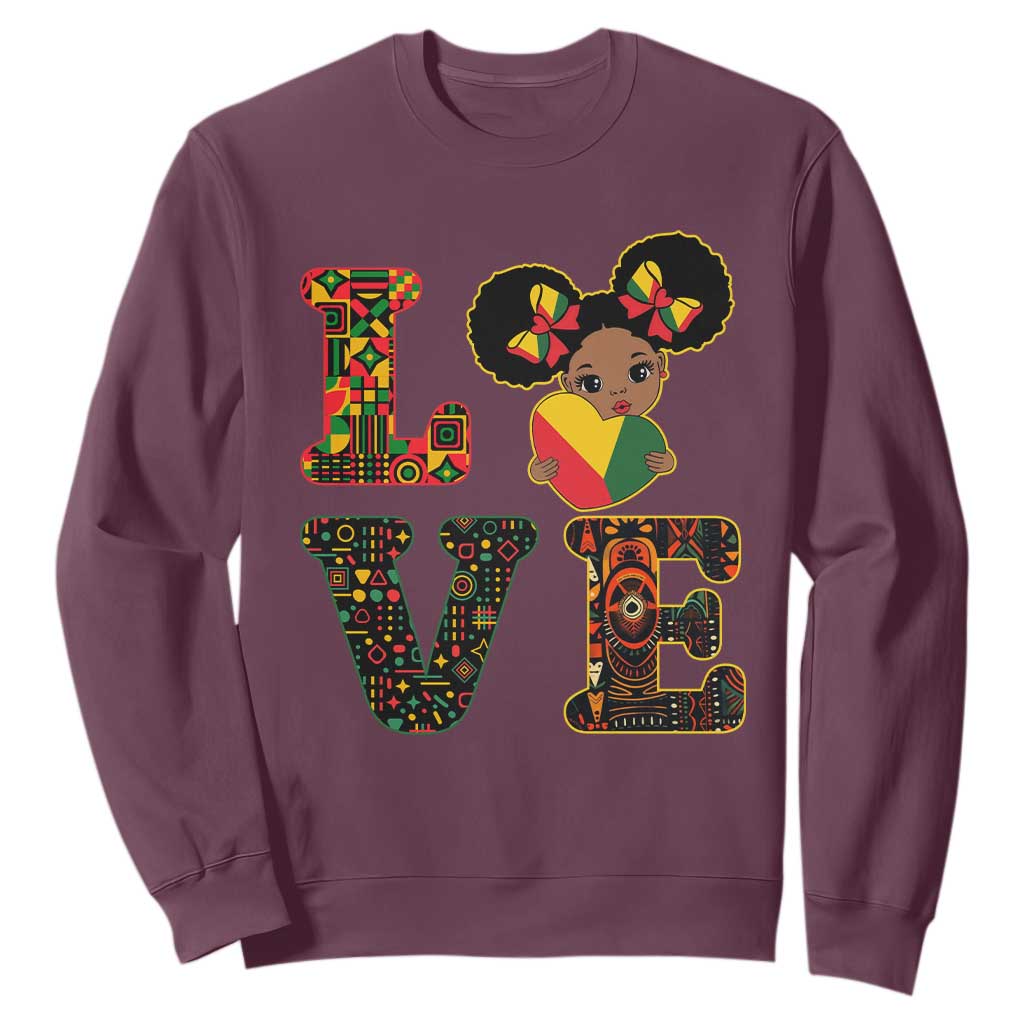 I Am Black Child Cute Girl Sweatshirt LOVE Black History Month Strong African Pride