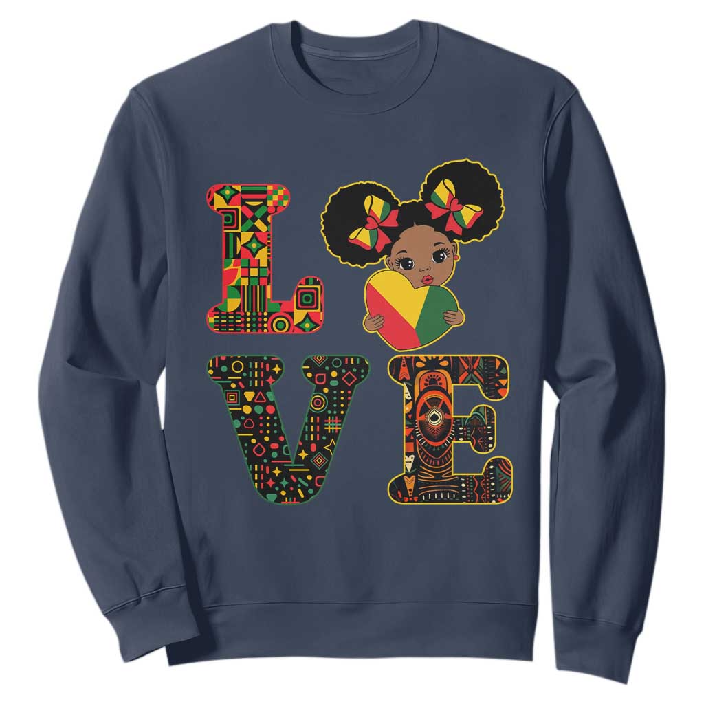 I Am Black Child Cute Girl Sweatshirt LOVE Black History Month Strong African Pride