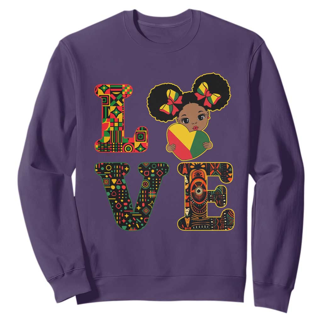 I Am Black Child Cute Girl Sweatshirt LOVE Black History Month Strong African Pride
