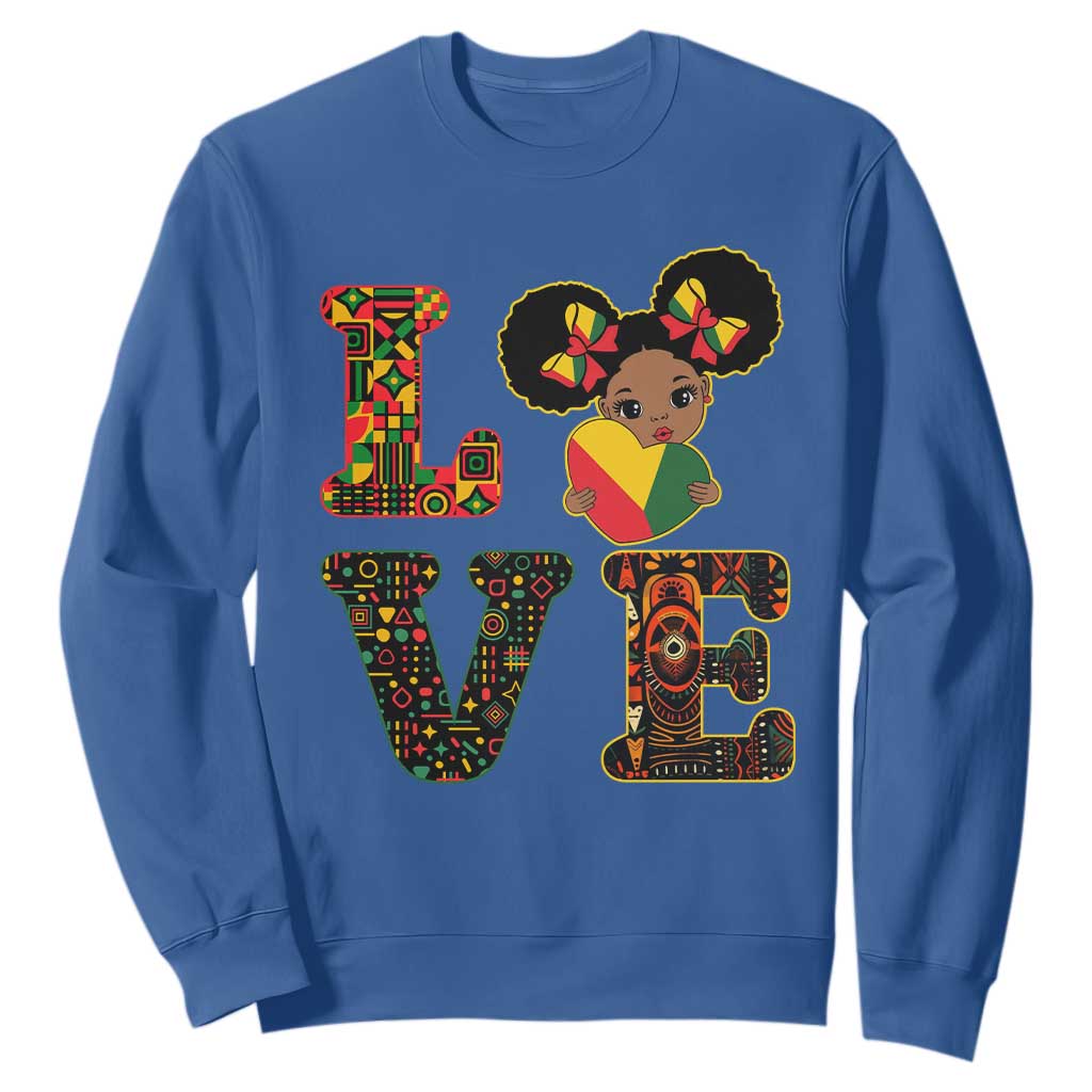 I Am Black Child Cute Girl Sweatshirt LOVE Black History Month Strong African Pride