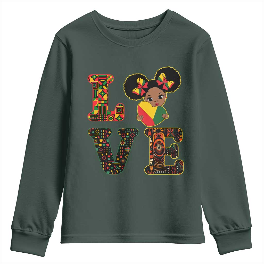 I Am Black Child Cute Girl Youth Sweatshirt LOVE Black History Month Strong African Pride