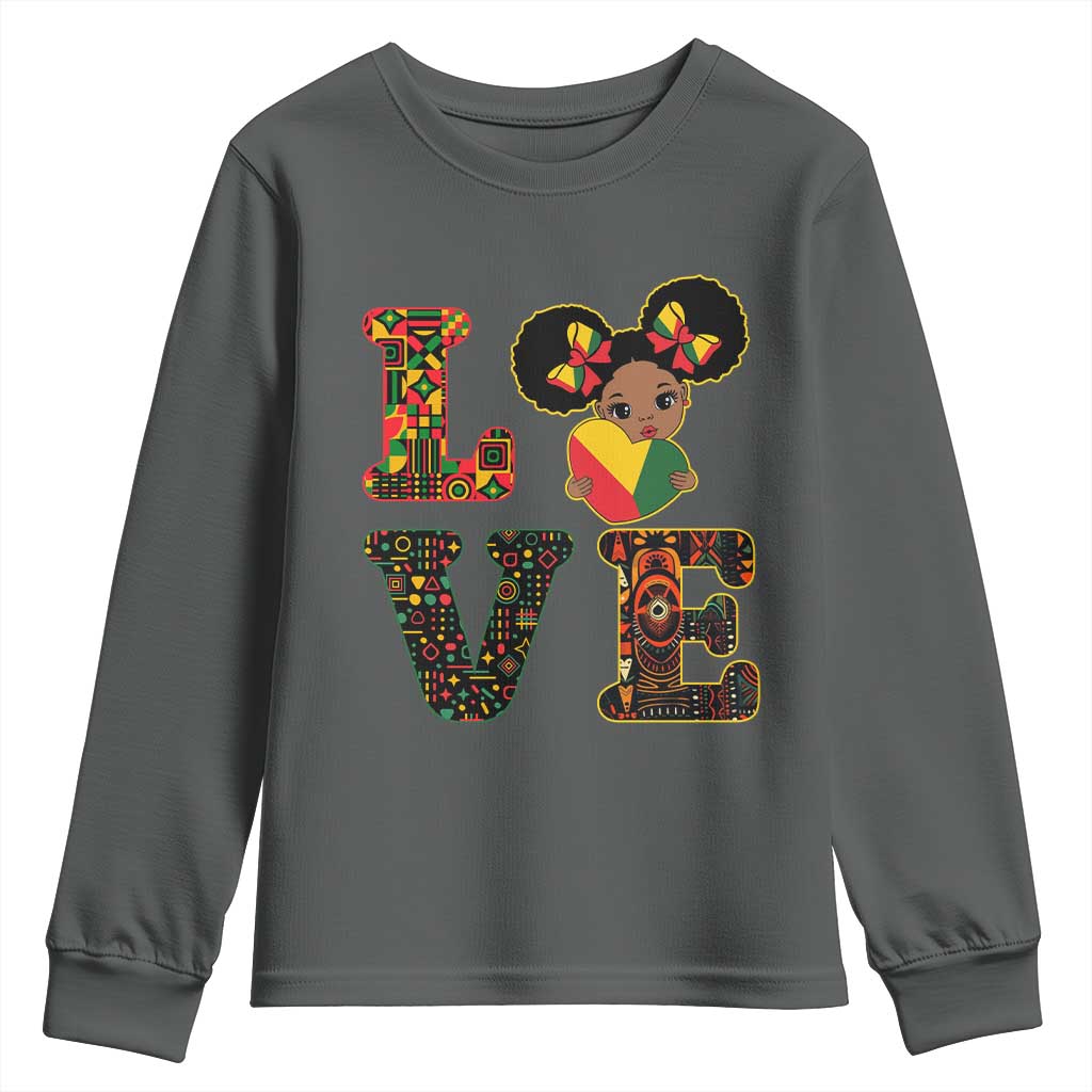I Am Black Child Cute Girl Youth Sweatshirt LOVE Black History Month Strong African Pride