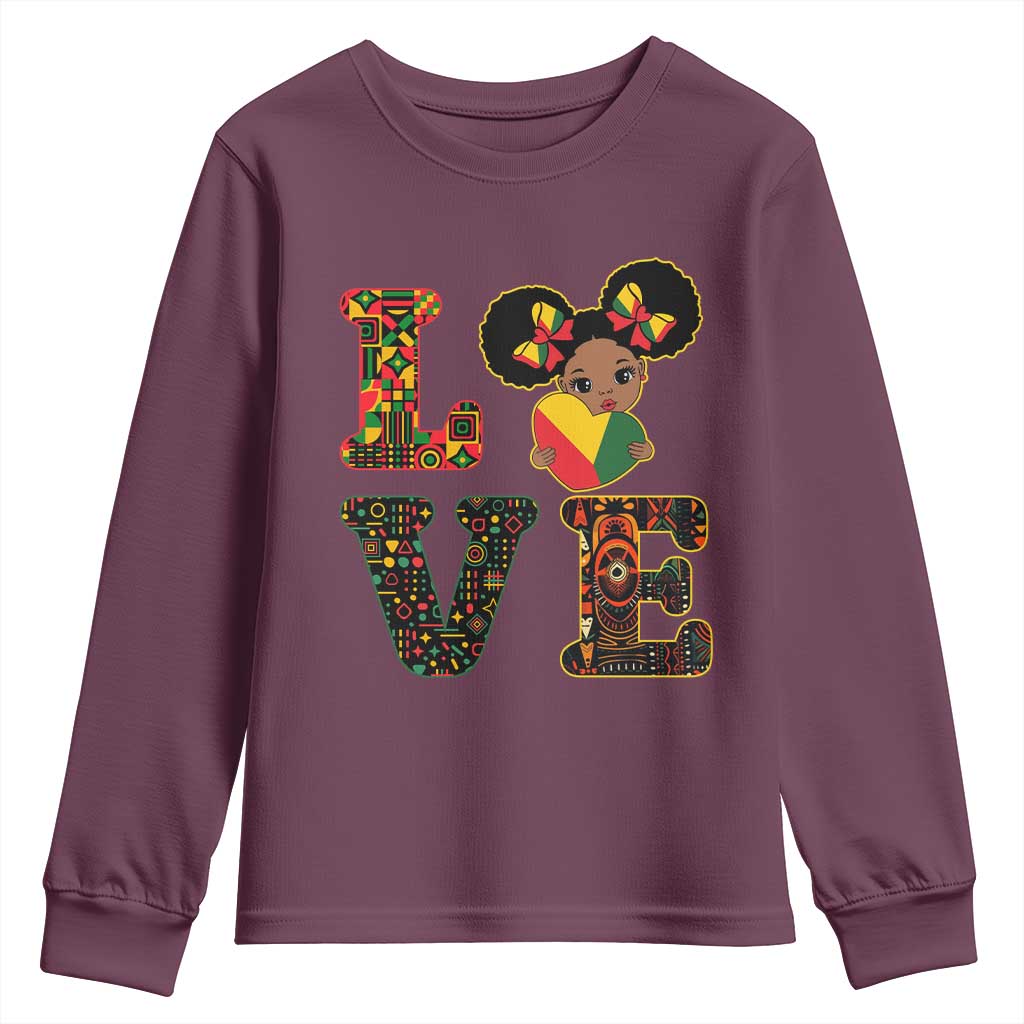 I Am Black Child Cute Girl Youth Sweatshirt LOVE Black History Month Strong African Pride