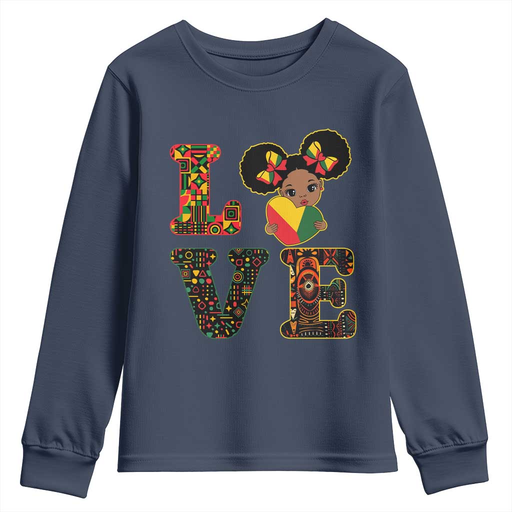 I Am Black Child Cute Girl Youth Sweatshirt LOVE Black History Month Strong African Pride