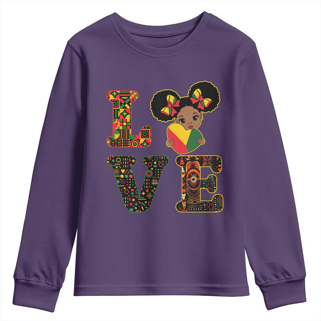 I Am Black Child Cute Girl Youth Sweatshirt LOVE Black History Month Strong African Pride