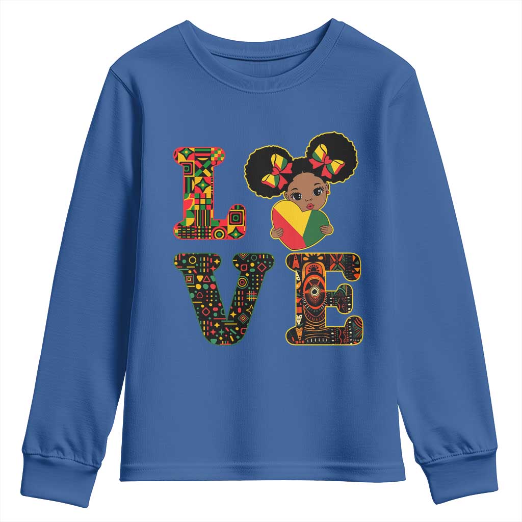 I Am Black Child Cute Girl Youth Sweatshirt LOVE Black History Month Strong African Pride