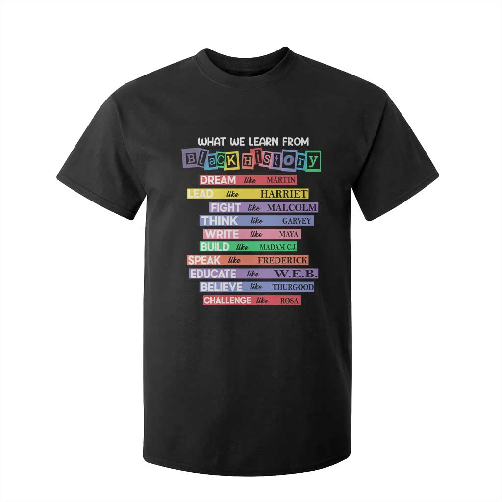 What We Learn From Black History T Shirt For Kid Black Excellence African Roots Pride TS02