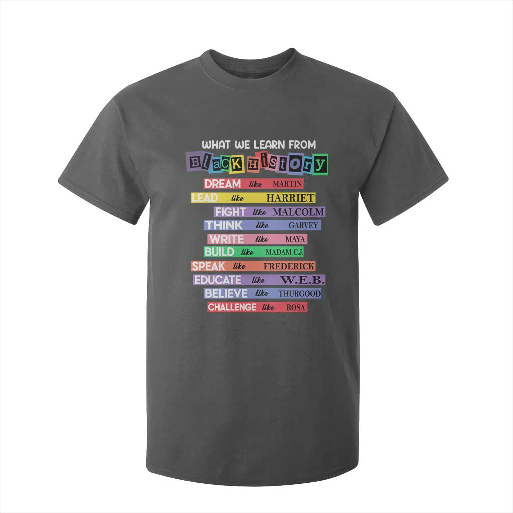 What We Learn From Black History T Shirt For Kid Black Excellence African Roots Pride TS02
