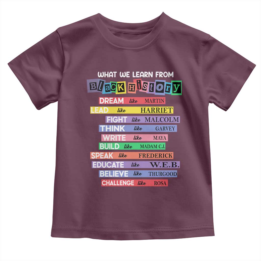 What We Learn From Black History Toddler T Shirt Black Excellence African Roots Pride TS02