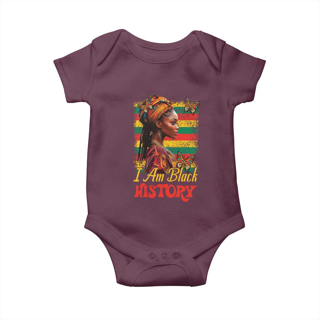 I Am Black History Baby Onesie African Pride Woman