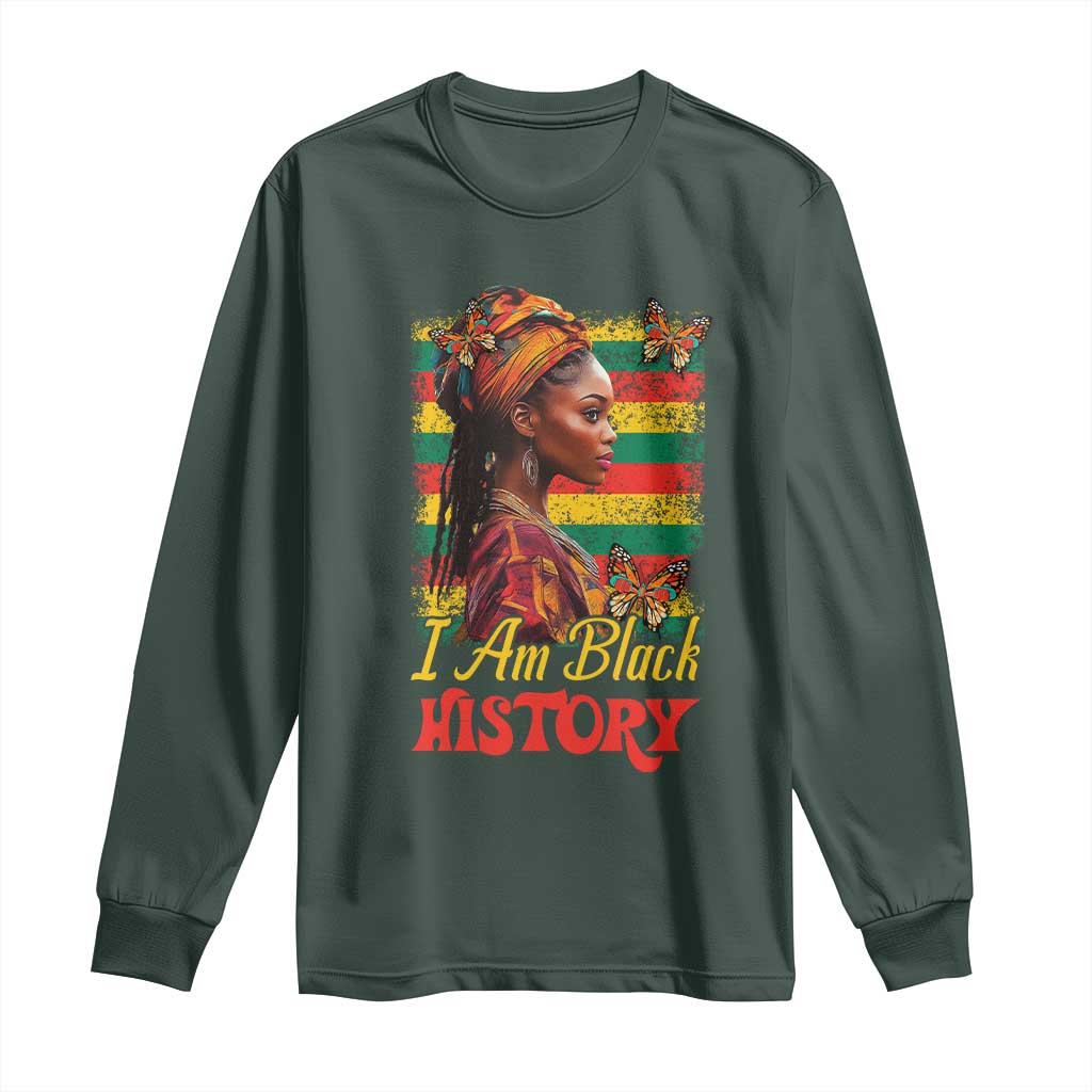 I Am Black History Long Sleeve Shirt African Pride Woman