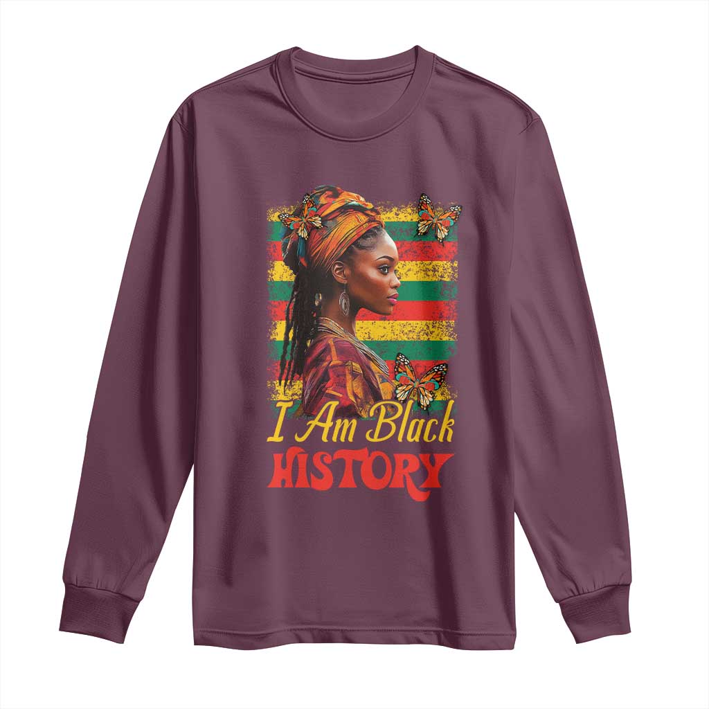 I Am Black History Long Sleeve Shirt African Pride Woman
