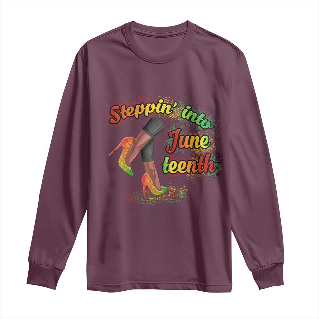 Stepping Into Juneteenth Long Sleeve Shirt High Heels African American Black History