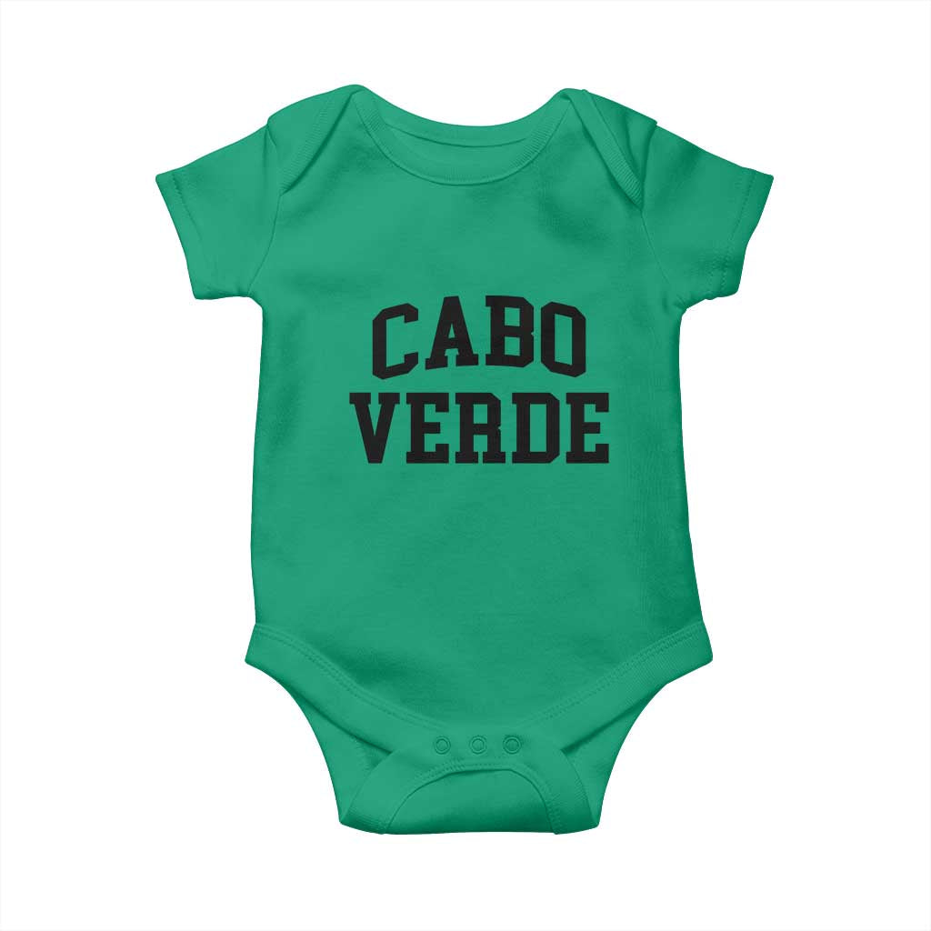 Cabo Verde Returns Home National Pride Varsity Style Baby Onesie Cape Verde Minimalist Text Graphic