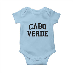 Cabo Verde Returns Home National Pride Varsity Style Baby Onesie Cape Verde Minimalist Text Graphic