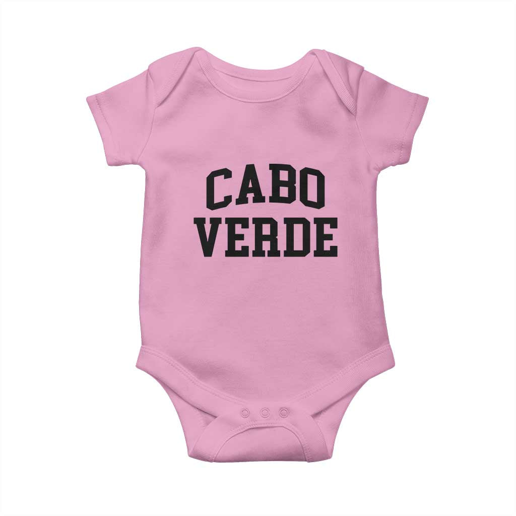 Cabo Verde Returns Home National Pride Varsity Style Baby Onesie Cape Verde Minimalist Text Graphic