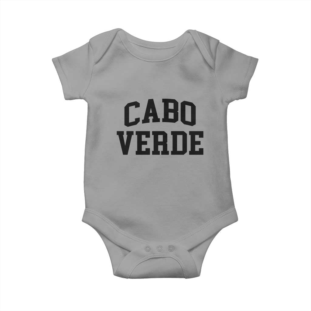 Cabo Verde Returns Home National Pride Varsity Style Baby Onesie Cape Verde Minimalist Text Graphic