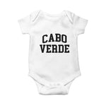 Cabo Verde Returns Home National Pride Varsity Style Baby Onesie Cape Verde Minimalist Text Graphic