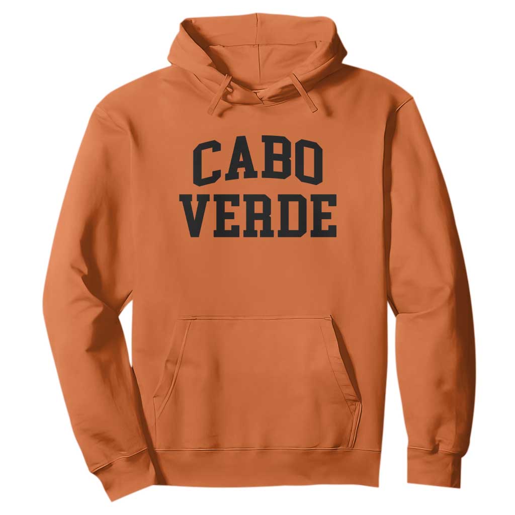 Cabo Verde Returns Home National Pride Varsity Style Hoodie Cape Verde Minimalist Text Graphic