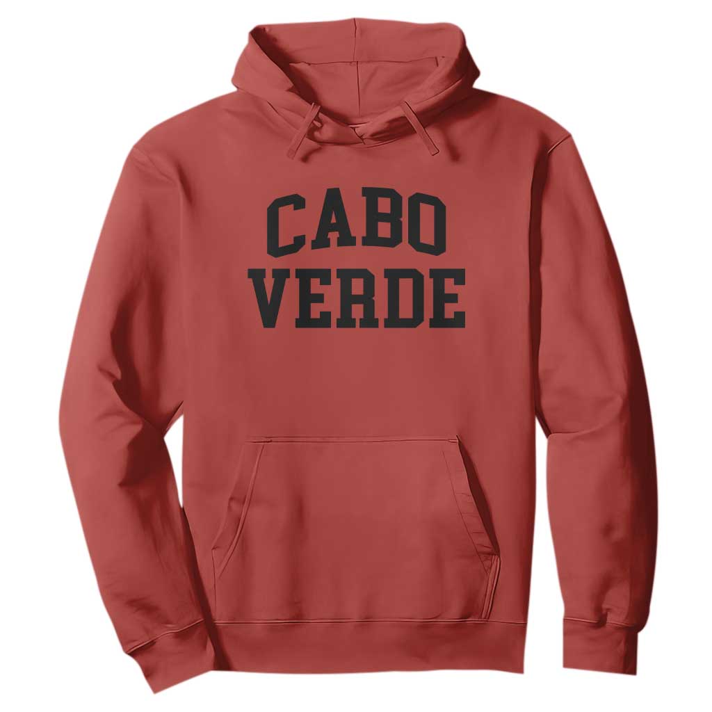 Cabo Verde Returns Home National Pride Varsity Style Hoodie Cape Verde Minimalist Text Graphic
