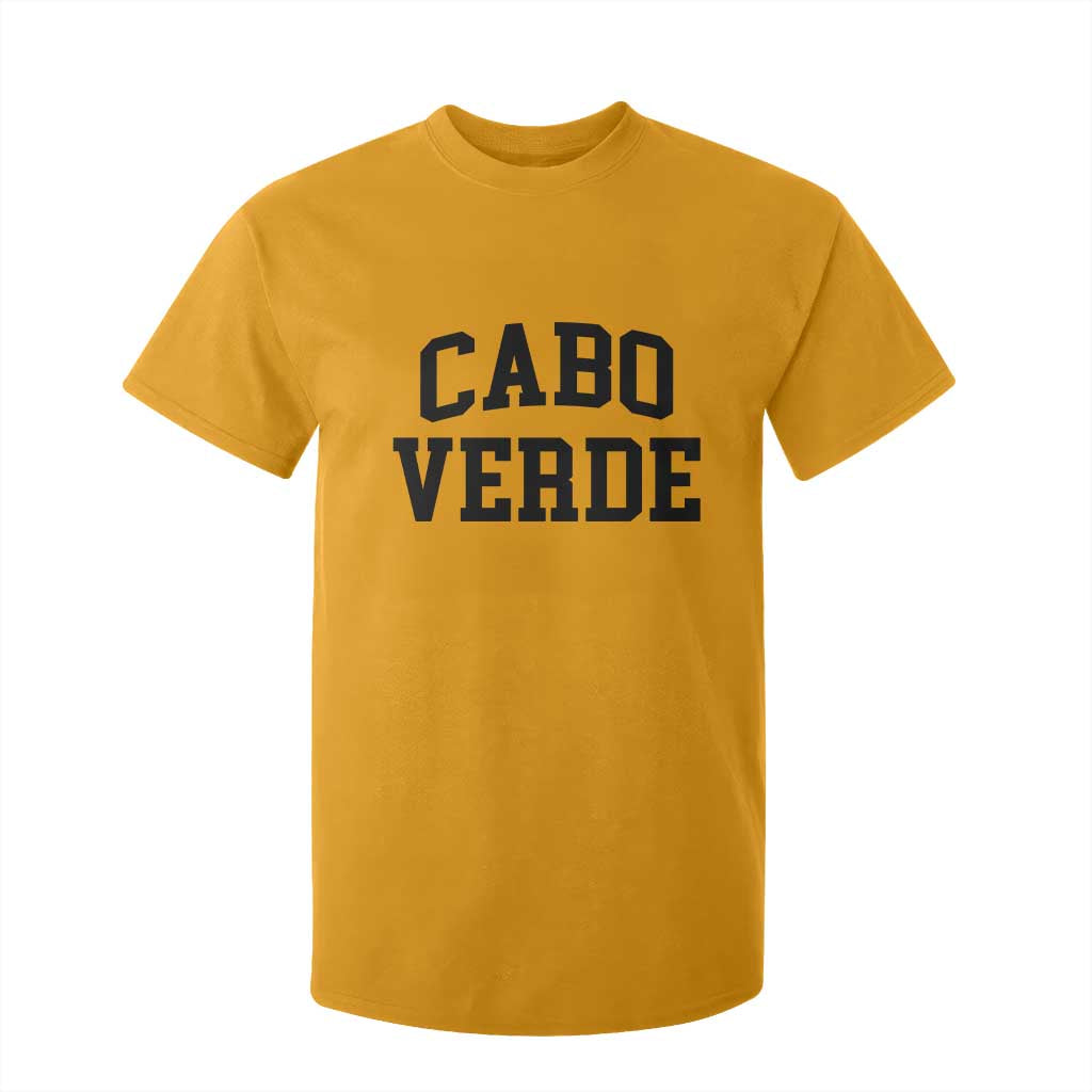 Cabo Verde Returns Home National Pride Varsity Style T Shirt For Kid Cape Verde Minimalist Text Graphic
